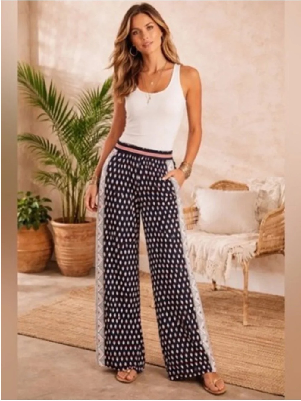 Anthropologie Maeve “Rooibos” Cropped Wide Leg Pant (C)
